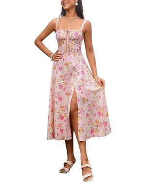 Amanda Royal Midi Dress - Pink