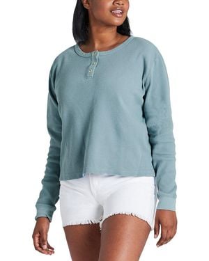 Life Is Good. Boxy Thermal Henley - Blue