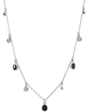 Gemstones 0.53 Ct. Tw. Diamond & Sapphire Necklace - Natural