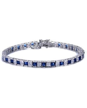 Rachel Glauber Cz Tennis Bracelet - Blue