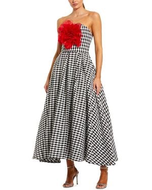 Mac Duggal Strapless Boucle A Line Midi Dress - Multicolour