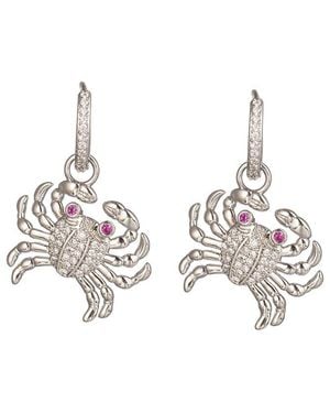 Eye Candy LA Cz Crab Huggie Earrings - Metallic