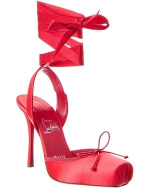 Christian Louboutin Cassia 100 Satin Pump - Red