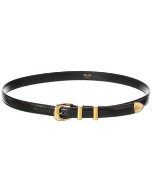 Celine Small Western Leather Belt - Black