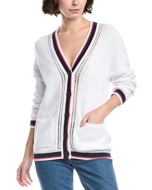 525 America Janet Varsity Oversized Cardigan - White