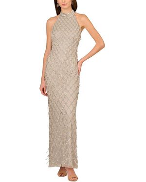 Aidan Mattox Embellished Maxi Dress - White