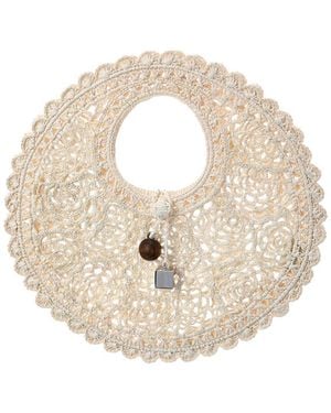 Jacquemus Spiaggia Small Raffia Round Tote - Natural