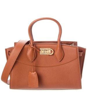 Ferragamo Studio Leather Tote - Brown