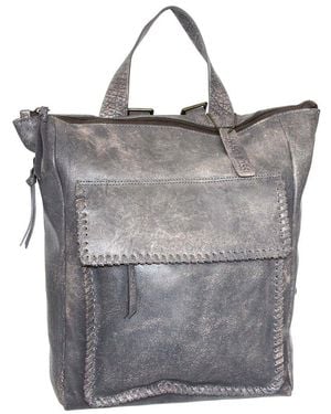 Nino Bossi Grand Aviator Leather Backpack - Grey