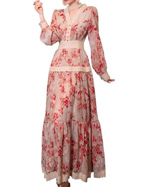 BURRYCO Silk-Blend Maxi Dress - Red