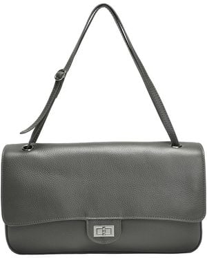 Tiffany & Fred Paris 33Cm Leather Flap Tote - Black