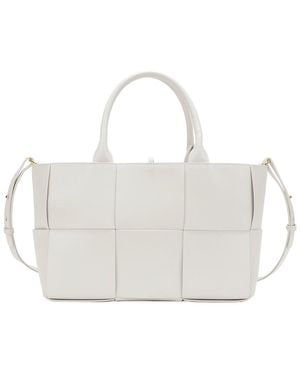 Tiffany & Fred Paris Woven Smooth Leather Tote - White