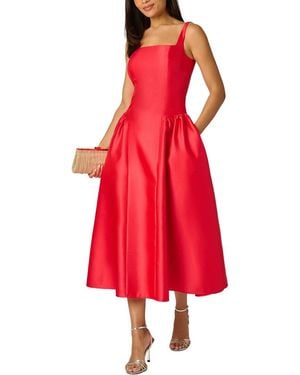 Adrianna Papell Shirred Mikado Ankle Length Dress