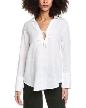 Bella Dahl Tie Neck Linen Tunic - White