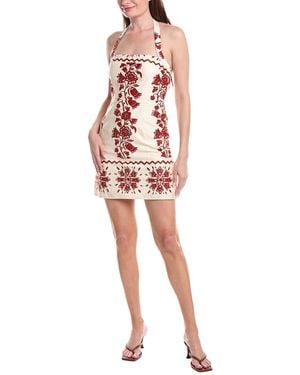 Adrianna Papell Floral Embroidery Short Dress in Blue | Lyst UK