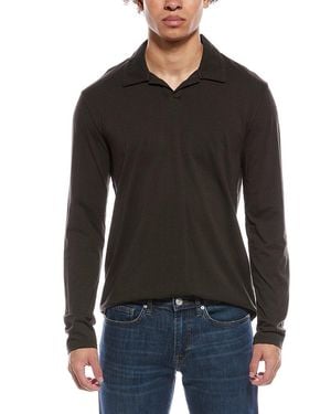 Vince Garment Dye Johhny Collar Shirt - Black