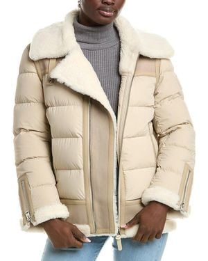 Mackage Vanna Mixed Shearling Down Jacket - Natural