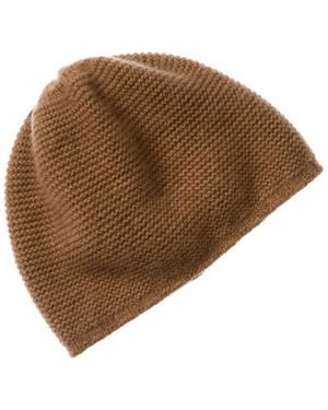 Portolano Stitched Cashmere Beanie - Brown