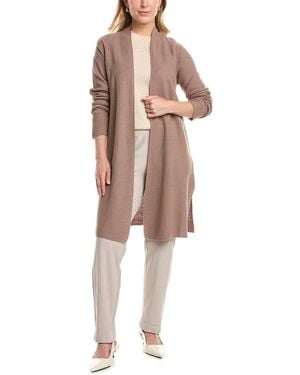 Eileen Fisher Long Linen-Blend Cardigan - Natural