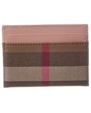 Burberry Check Canvas & Leather Card Case - Brown