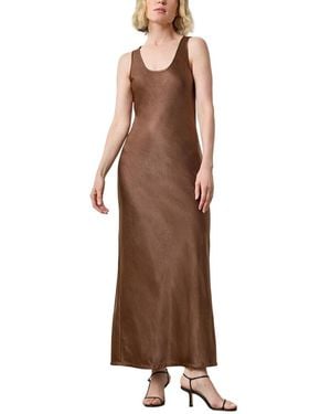 Lilla P Satin Bias Maxi Dress - Brown