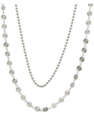Italian Gold Over Silver 18K Plated Multi Strand Necklace - White