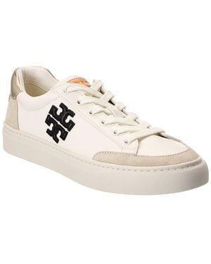 Tory Burch Colorblocked Leather Trainer - White