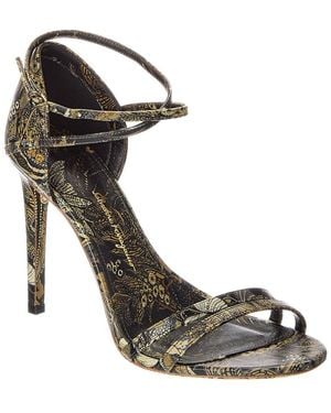 Ferragamo Ines X5 Leather Sandal - Metallic
