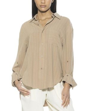 Alexia Admor Amber Linen-Blend Shirt - Natural