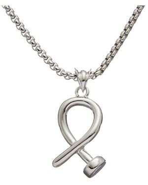 Juvell 18K Plated Nail Charm Necklace - Metallic