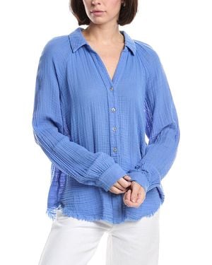 Michael Stars Toni Button-Down Shirt - Blue