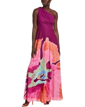 AMUR Atlas One-shoulder Gown - Pink