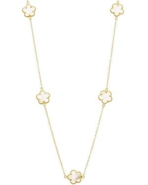 Juvell 18K Plated Clover Necklace - Metallic