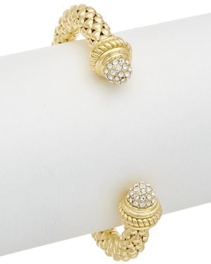 Juvell 18k Plated Cz Popcorn Mesh Cuff Bracelet - Metallic