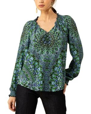 Hale Bob Wrenley Silk Top - Green