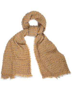 Saachi Crinkle Plaid Scarf - Metallic