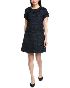 Sail To Sable Shift Wool-Blend Mini Dress - Blue