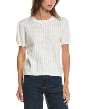 Cece Pointelle Sweater - White