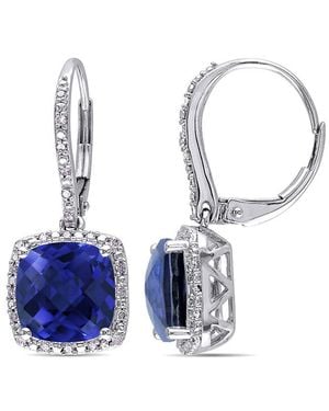 Rina Limor 6.69 Ct. Tw. Diamond & Created Sapphire Studs - Blue