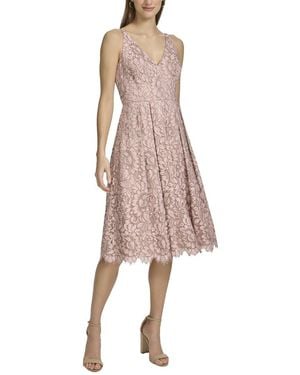 Eliza J Illusion Lace Midi Sheath Dress in Blue | Lyst
