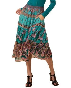 Hale Bob Tiered Skirt - Blue