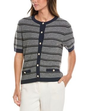 St. John Wool-Blend Cardigan - Gray