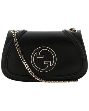 Gucci Blondie Leather Shoulder Bag - Black
