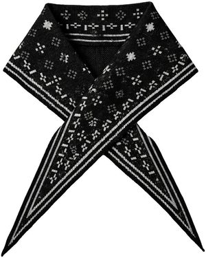 Saachi Foulard Knit Triangle Scarf - Black