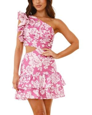 LEON GORI Printed Mini Dress - Pink