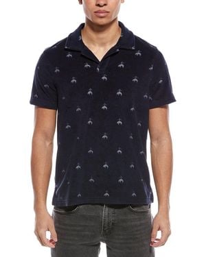 Brooks Brothers Terry Cloth Fleece Jacquard Polo - Black