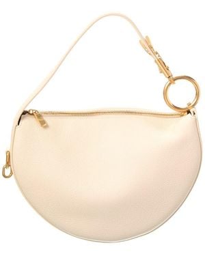 Burberry Knight Arc Leather Hobo Bag - Natural