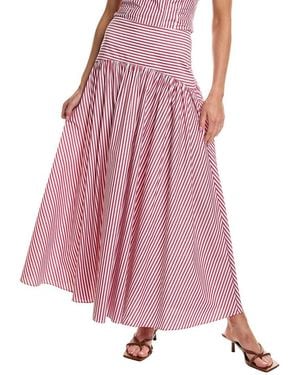Rowing Blazers Poplin Pinstripe Skirt - Pink