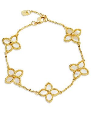 Savvy Cie 18k Over Silver 15mm Station Bracelet - Metallic