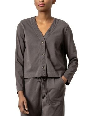 Lilla P Mixed Media Cardigan - Grey